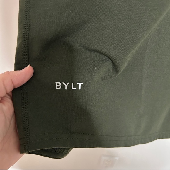 BYLT Men's Large Olive Green T-Shirt Premium Basics LUX Drop-Cut Crewneck - Picture 3 of 7